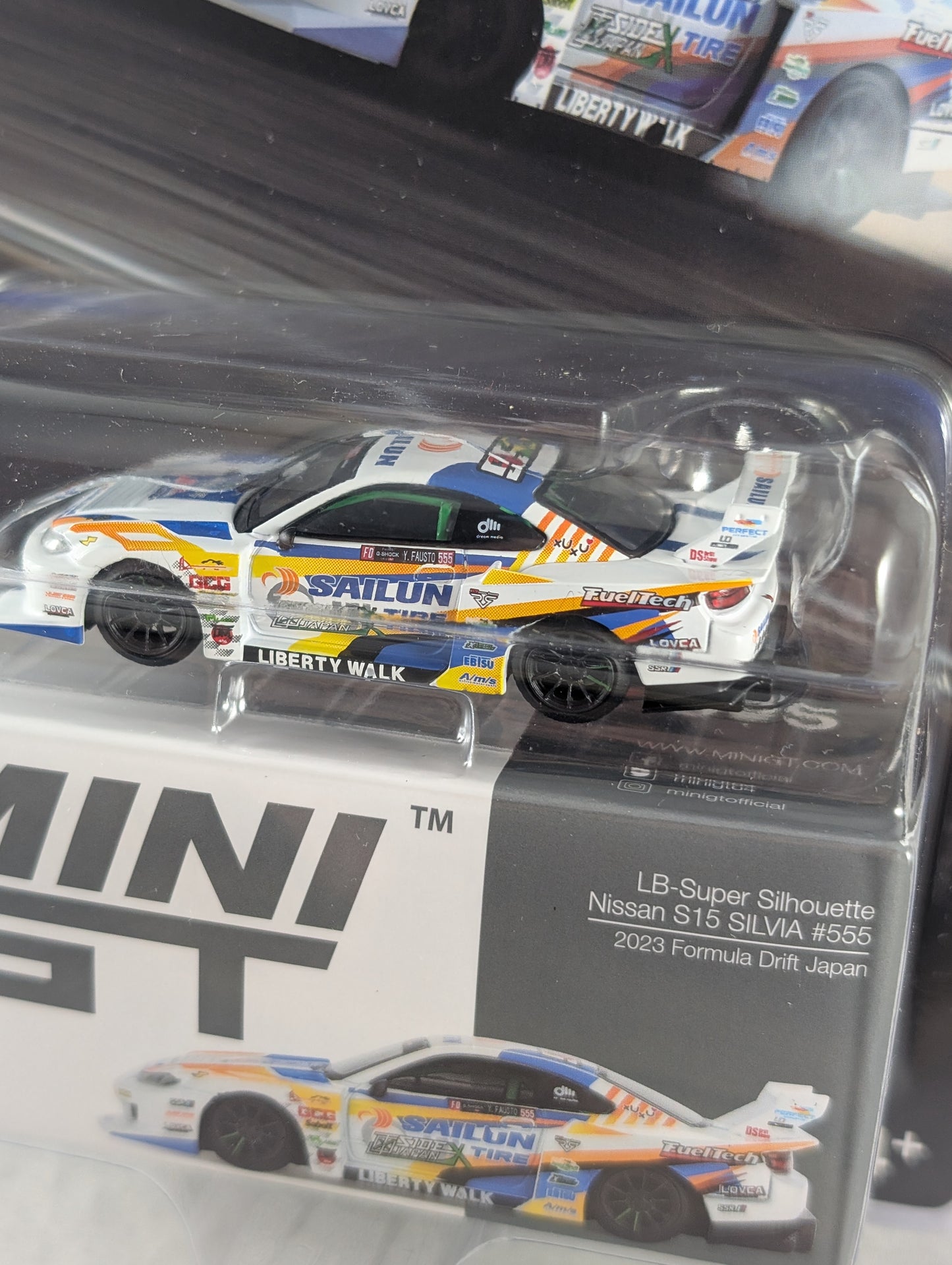 Mini GT Nissan S15 Silvia #555 Liberty Walk Super Silhouette 2023 formula drift Japan
