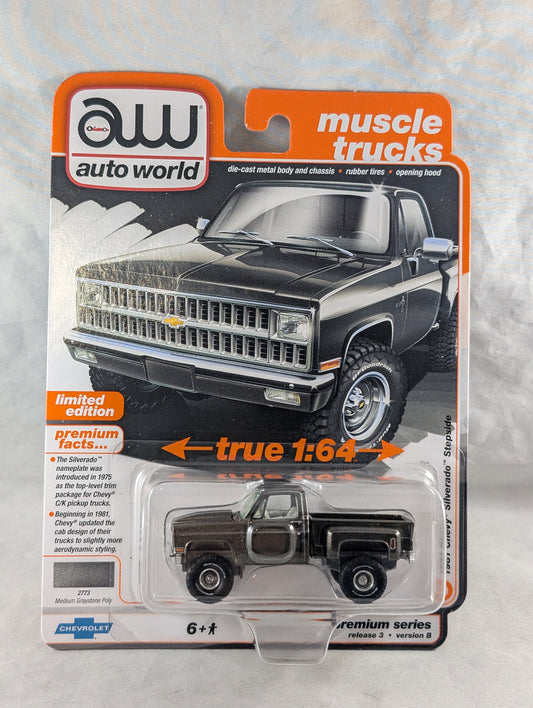 Auto World 1981 Chevy Silverado Stepside Graystone