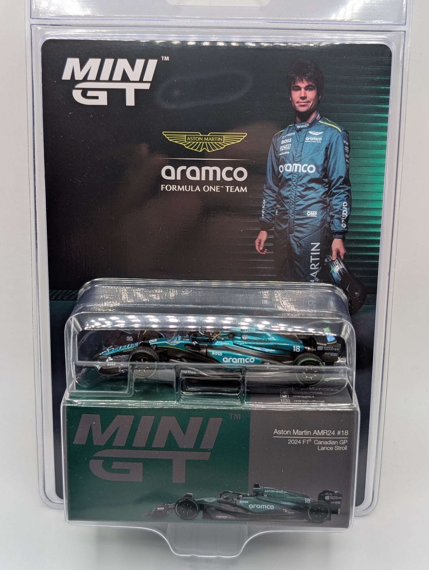 Mini GT Aston Martin AMR24 #18 Lance Stroll 2024 Canadian GP