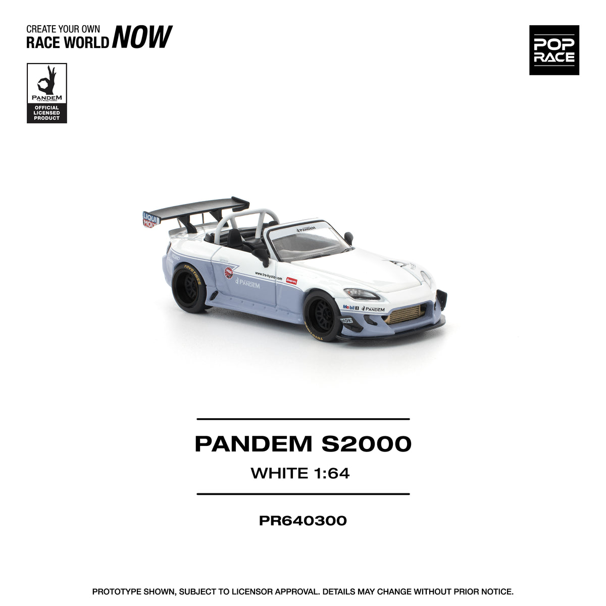 Pop Race 1/64 Pandem S2000 White