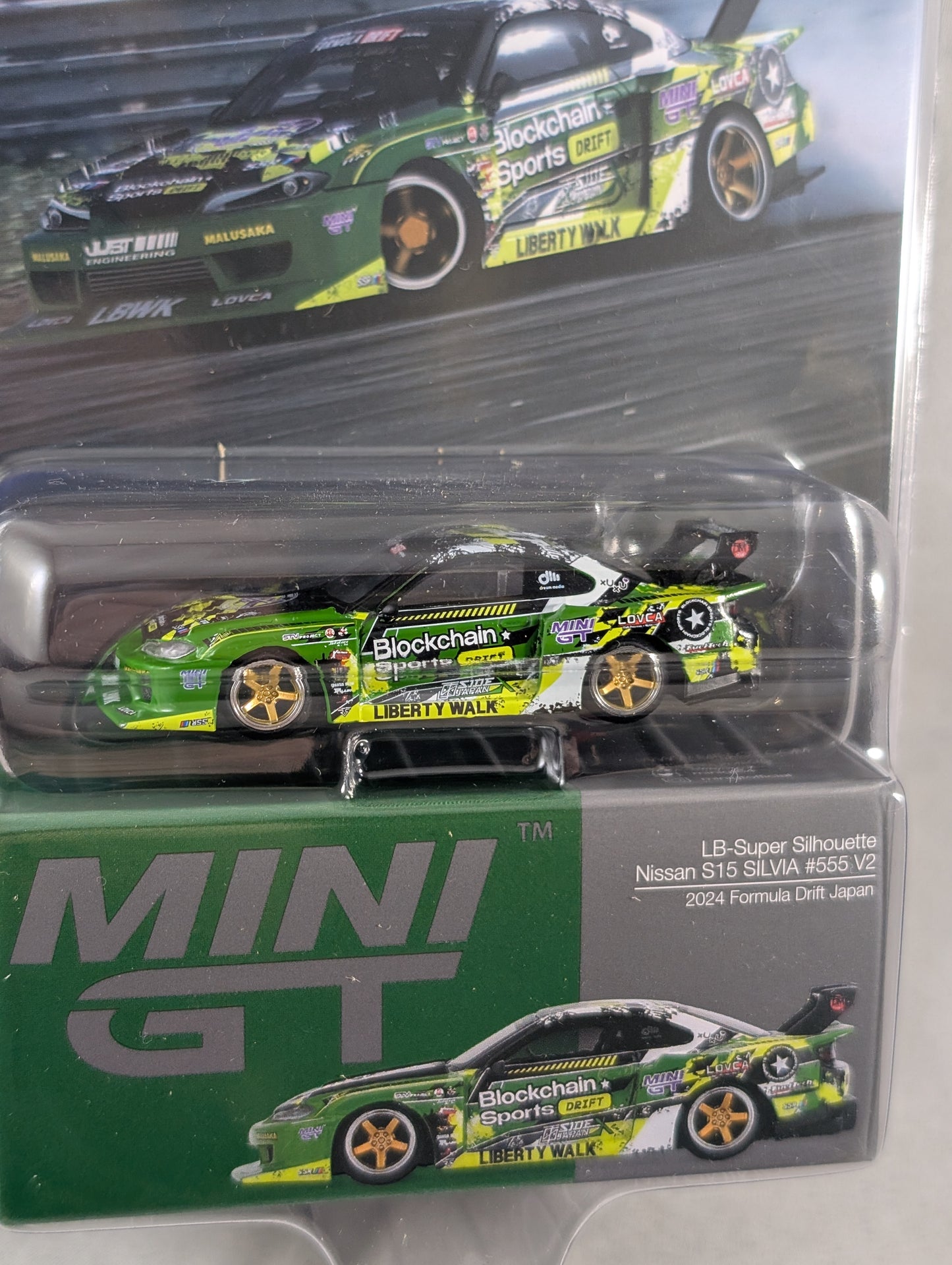 Mini GT Nissan Silvia S15 #555 V2 Liberty Walk Super Silhouette 2024 Formula Drift Japan