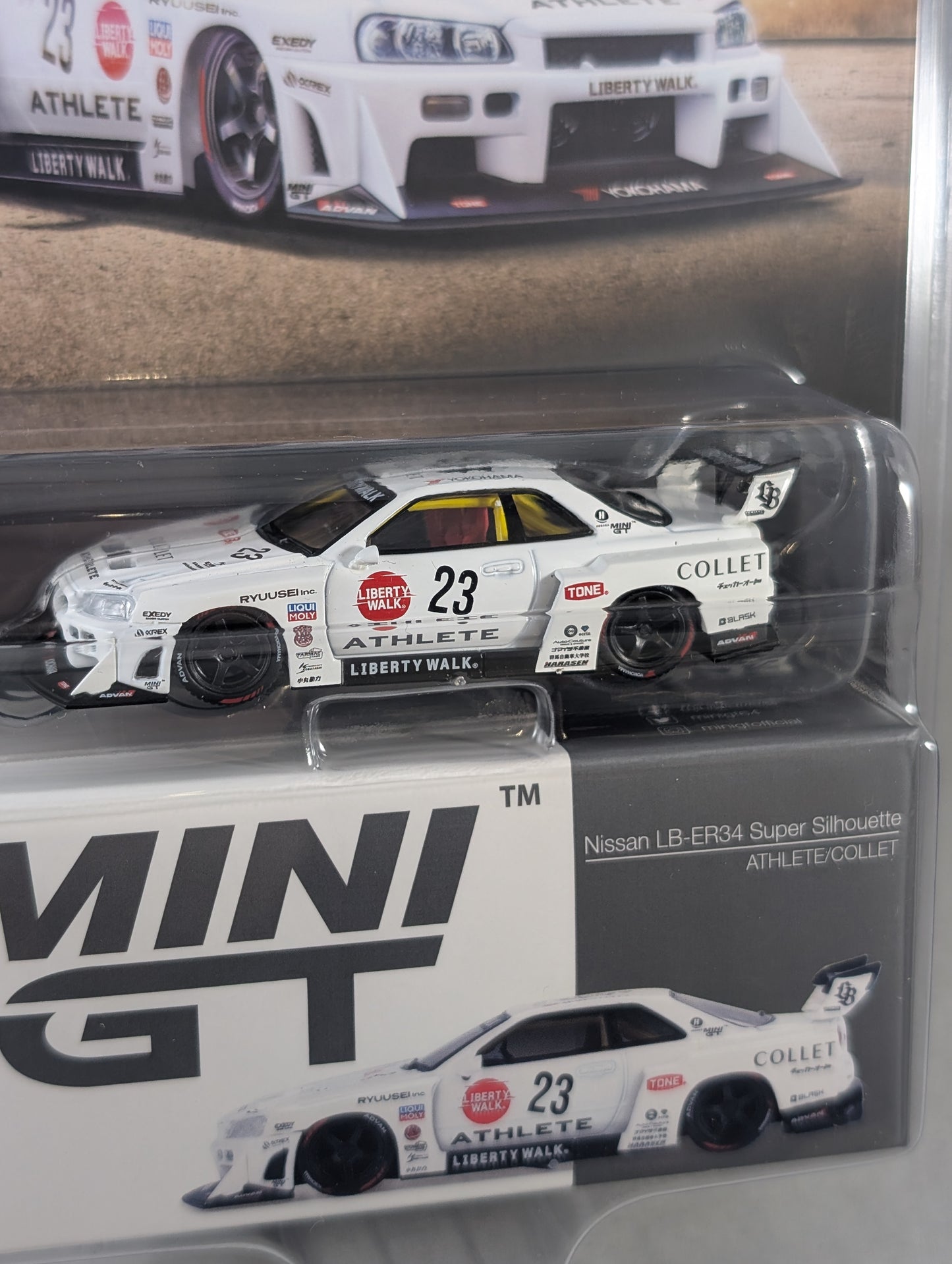 Mini GT Nissan Skyline ER34 Liberty Walk Super Silhouette Athlete