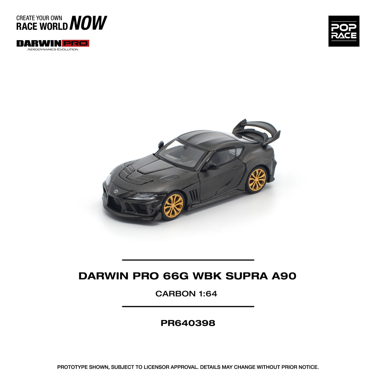 Pop Race 1/64 Darwin Pro 66G WBK Supra A90