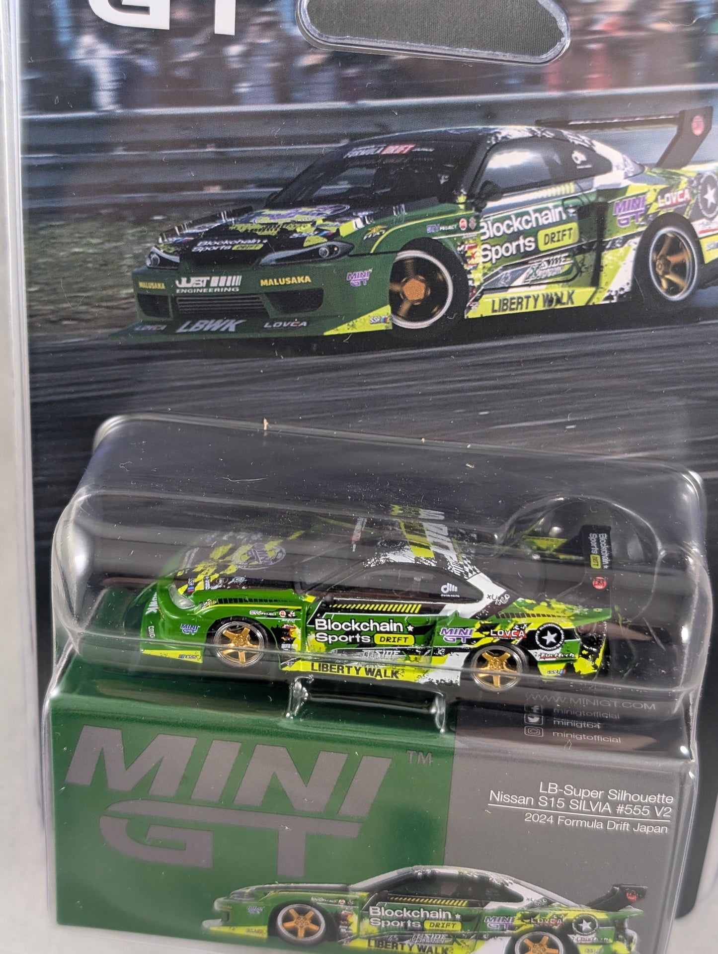 Mini GT Nissan Silvia S15 #555 V2 Liberty Walk Super Silhouette 2024 Formula Drift Japan